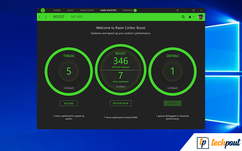 Software di ottimizzazione per PC Razer Cortex 