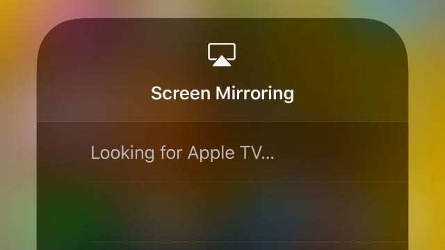 AirPlay letar efter Apple TV...