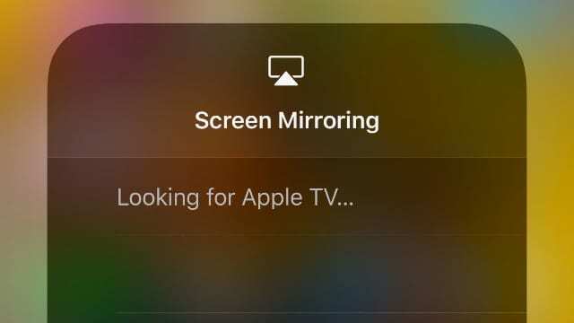 AirPlay ищет Apple TV ...