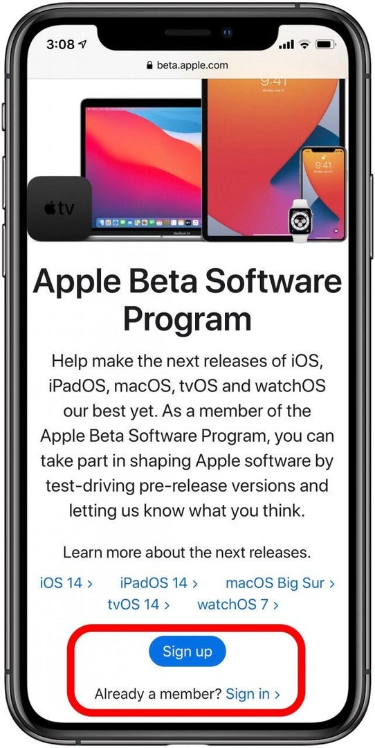 programma beta di Apple