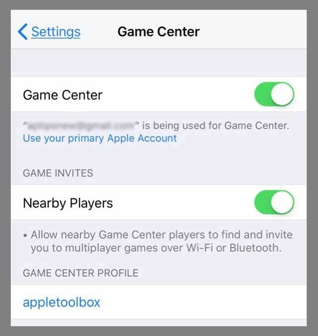 ID Game Center atau ID Apple untuk Game Center di Akun dan Kata Sandi iDevice