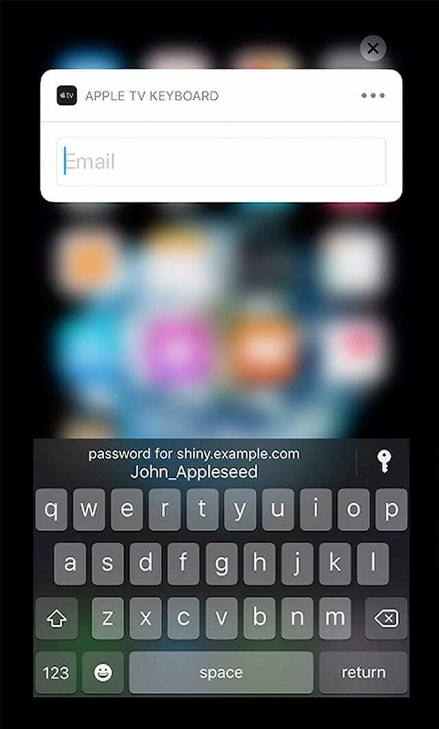 Introduceți parola utilizând completarea automată iOS 12 pe Apple Tv cu tvOS 12