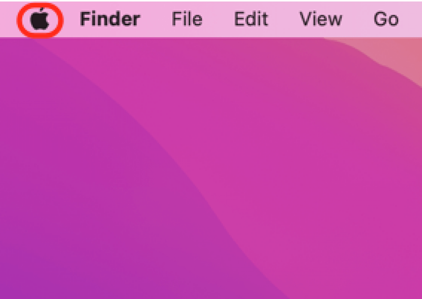 klikněte na ikonu nabídky Apple na macbooku nebo mac