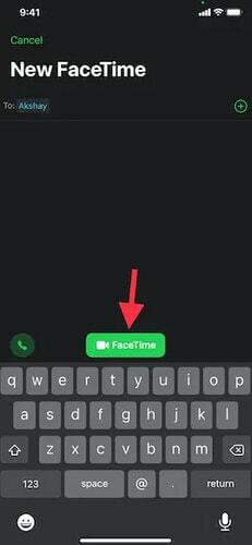 FaceTime-gesprek starten Opname starten