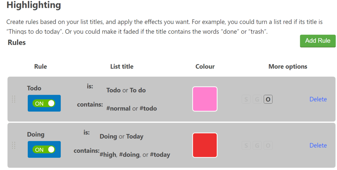 surligneur de liste pour trello