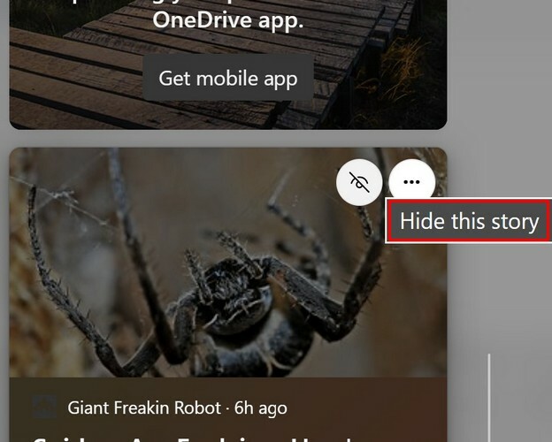 Bu Hikaye Widget'ını Gizle Windows 11