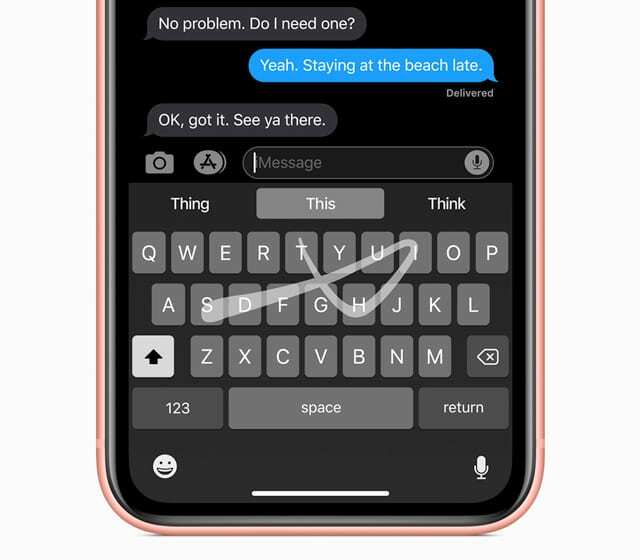 QuickPath-Eingabe auf dem iPhone iOS13