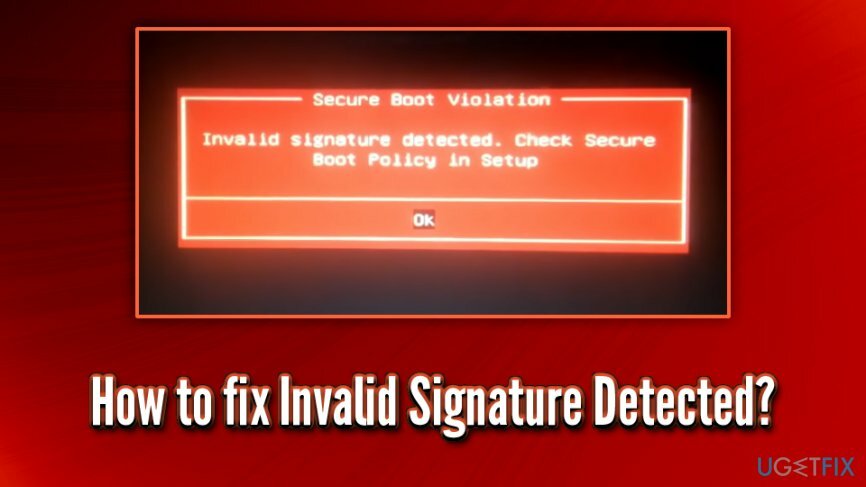 सुरक्षित बूट उल्लंघन - अमान्य हस्ताक्षर का पता चला