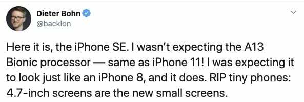 Dīters Bons 2020. gada iPhone SE