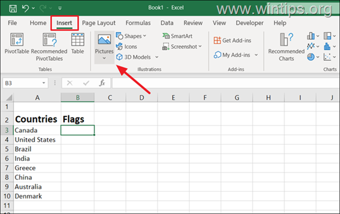 Cara Menyisipkan GambarGambar di Excel.