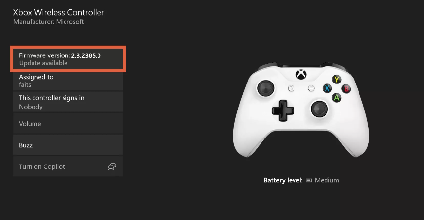 проверете версията на фърмуера на Xbox