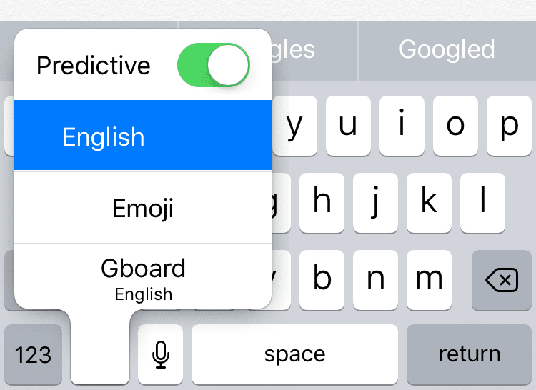 Accesso rapido a Gboard in iPhone