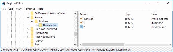 Blokuoti „Windows“ programų registrą