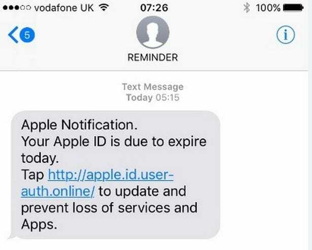 Apple-bezogene Betrügereien - Textnachrichten