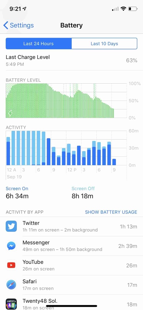 iOS 12 Batterieverbrauch