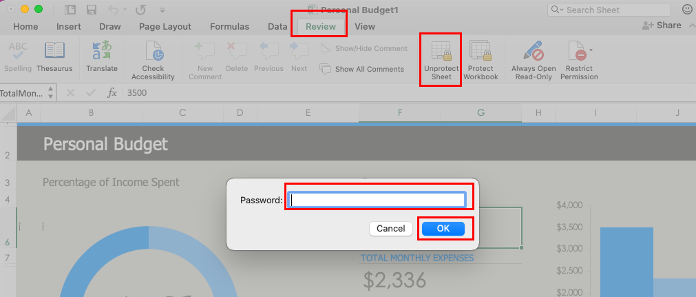 Come rimuovere la protezione tramite password su Excel per Mac