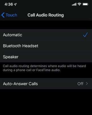 Var är autosvar på samtal i iOS 13