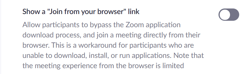 zoom unisciti dal link del tuo browser