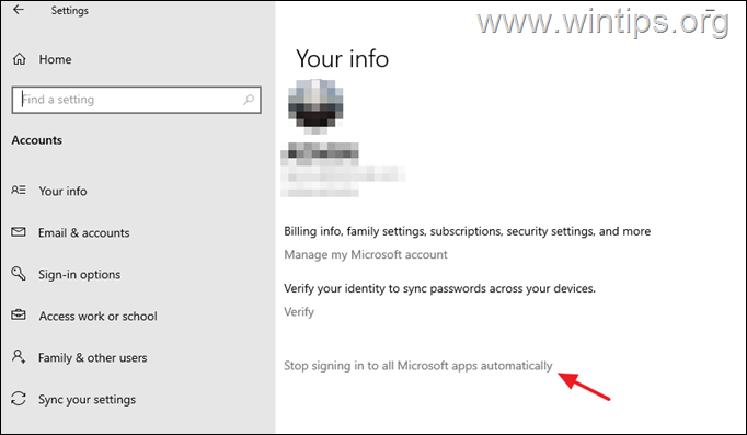 सभी Microsoft ऐप्स में स्वचालित रूप से साइन इन करना बंद करें