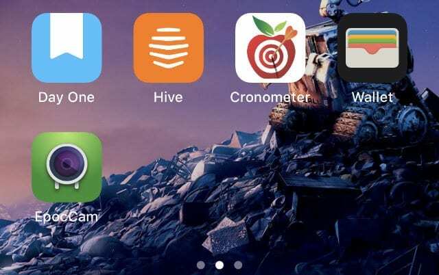 Aplicación EpocCam en la pantalla de inicio del iPhone