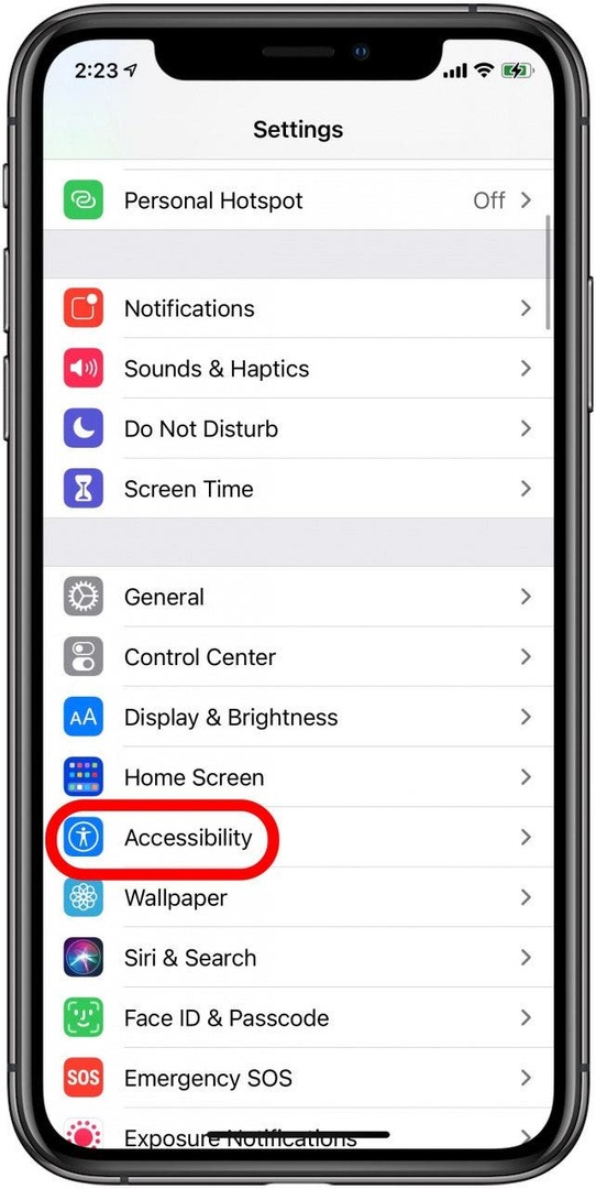 configuración de accesibilidad de iphone