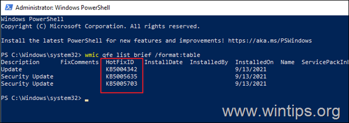 Liste der installierten Updates anzeigen – PowerShell