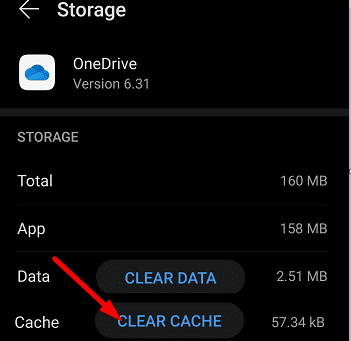 Clear-onedrive-app-cache-android