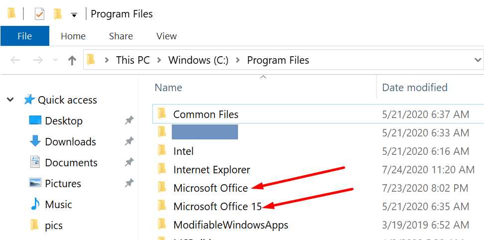 Αρχεία προγράμματος microsoft office