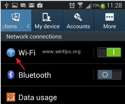 configuración de wi-fi android