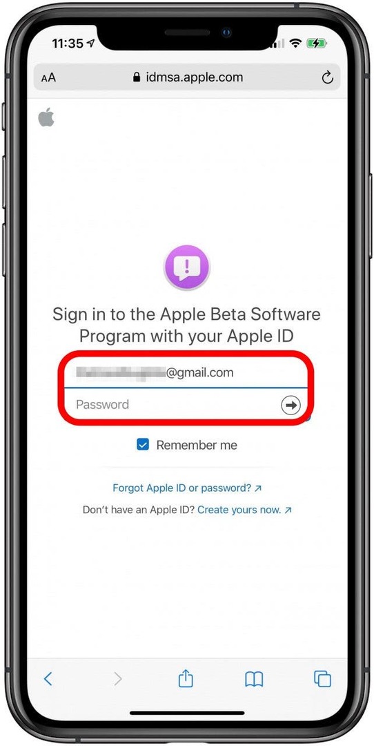 הזן את מזהה Apple והסיסמה שלך.