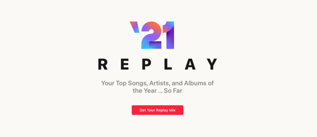 „Apple Music Replay“ ekrano kopija