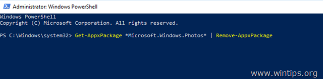 desinstallige rakendus fotod Windows 10