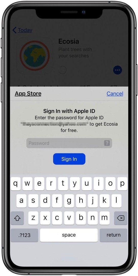 iOS13 Apple ID შესვლა