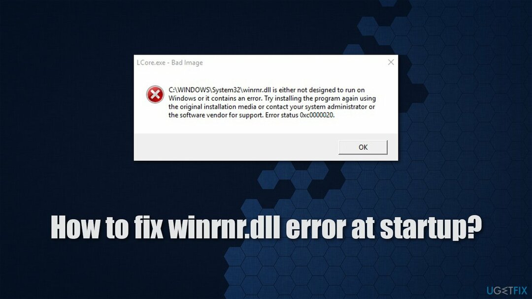 ¿Cómo reparar el error winrnr.dll al inicio?