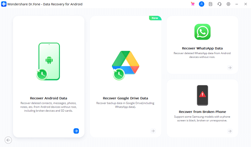 Wondershare Dr. Fone - Android के लिए डेटा रिकवरी