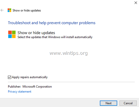 מנע מ-Windows 10 להתקין עדכון ספציפי