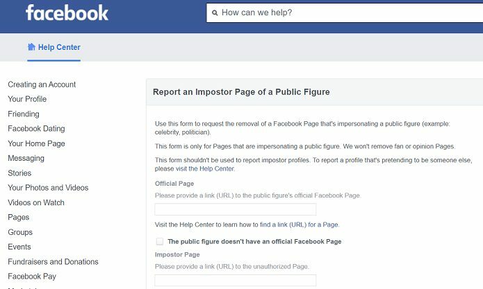 Facebook-formulaire-rapport-fausse-page