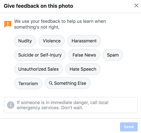 Facebook-Feedback-Fenster