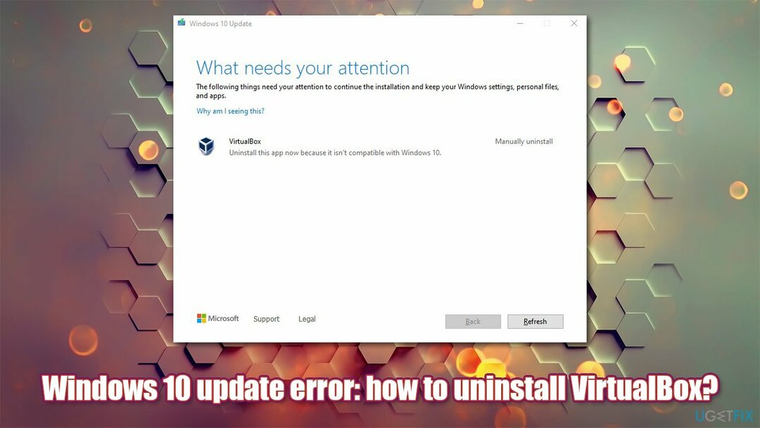 수정: VirtualBox를 제거해야 하므로 Windows 10을 업데이트할 수 없습니다.