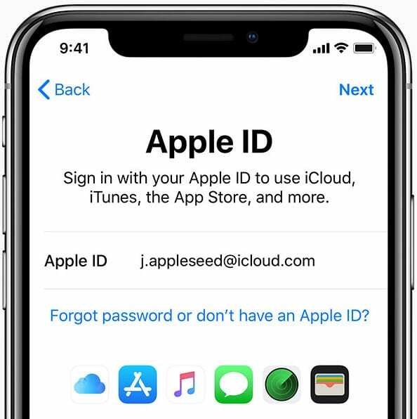 Logige iPhone X-is sisse Apple ID-ga