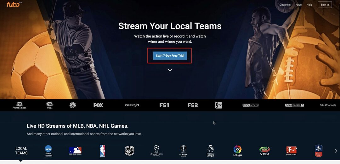 Fubo.tv - Beste Seite, um Online-Sportstreams zu sehen