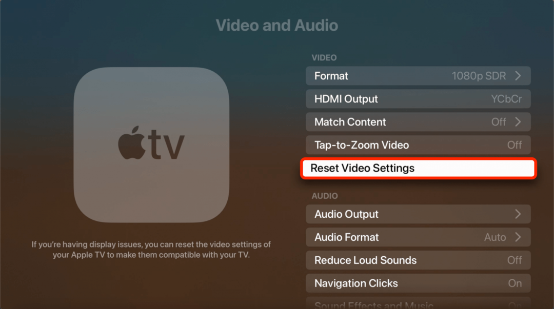 Ako i dalje imate problema sa sinkronizacijom zvuka i videa, dodirnite Reset Video Settings u Video and Audio postavkama.