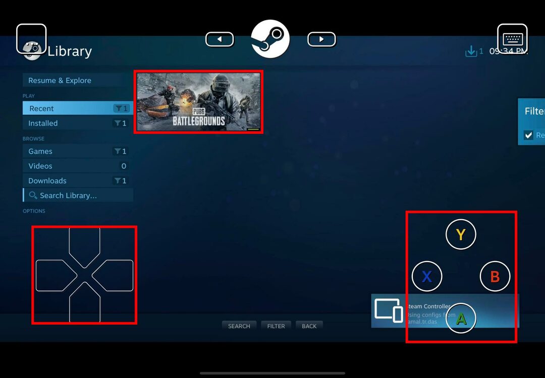 Η διεπαφή ροής Steam στην εφαρμογή Steam Link στο iPad