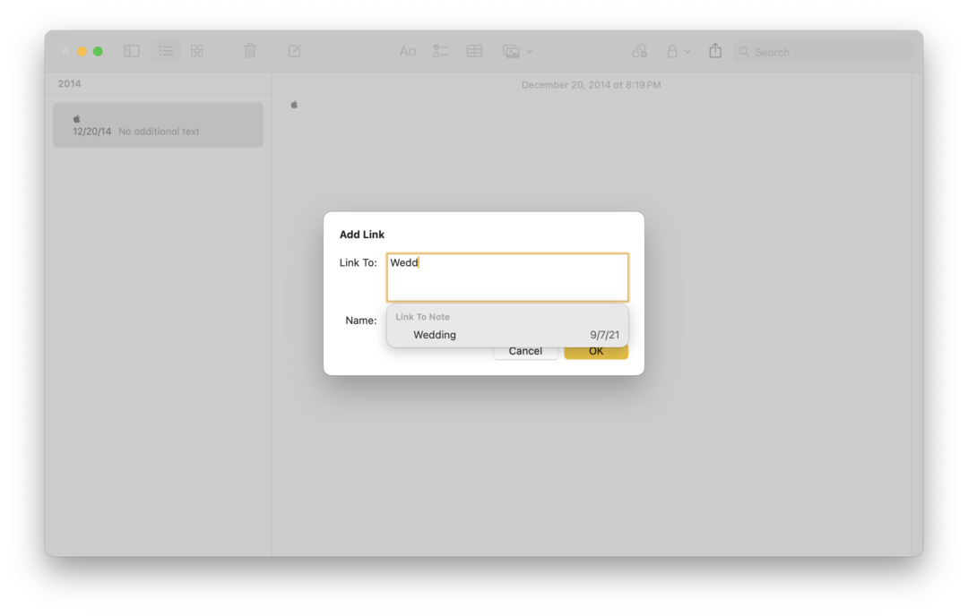Gerelateerde notities koppelen op Mac - 4
