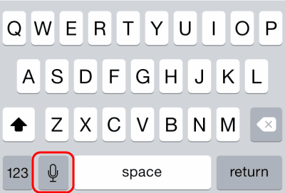Microfono sulla tastiera dell'iPhone