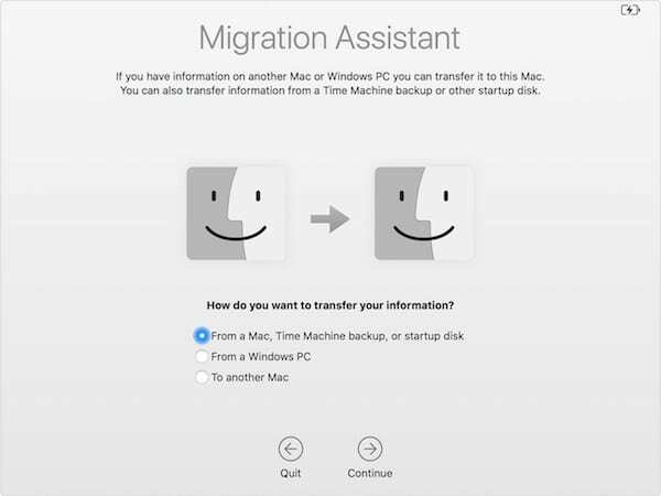 macOS migreringsassistent