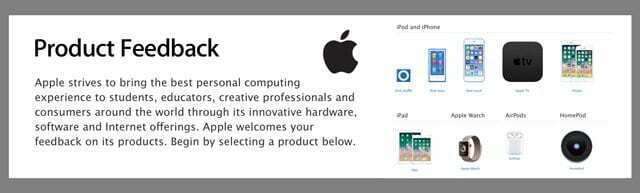 Situs umpan balik pengguna untuk Apple