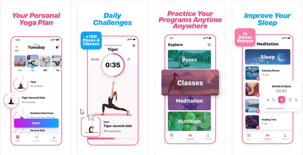 Bedste yogaapps Yoga - stillinger og hold derhjemme