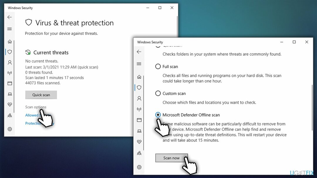 Spustite offline kontrolu programu Windows Defender