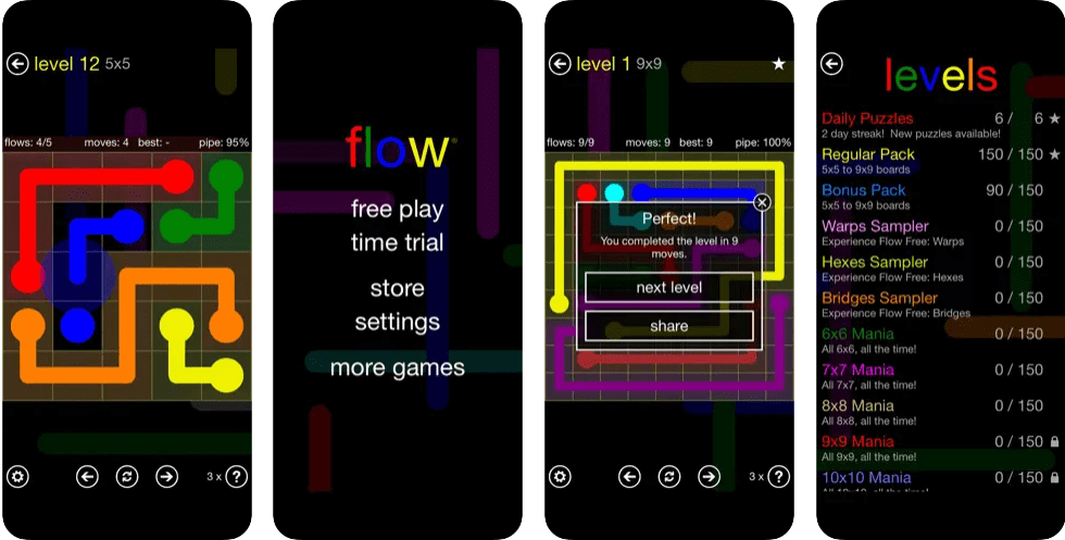 najlepsze gry logiczne iOS Flow za darmo